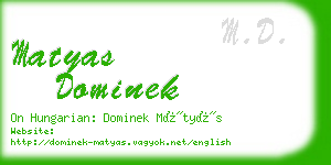 matyas dominek business card